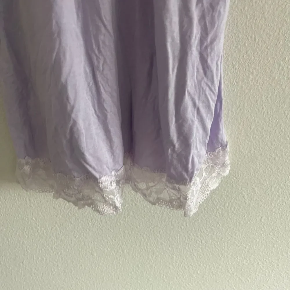 Victoria's Secret Purple Lace‎ Modal Nightgown Slip Dress Size Small - Picture 14 of 14